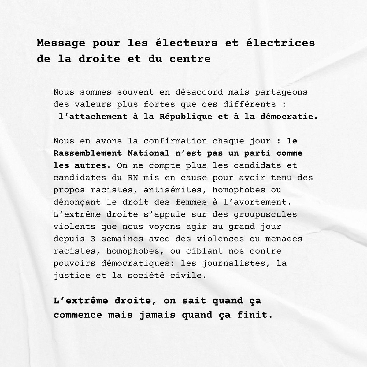 BinetSophie's tweet photo. Message à tous les électeurs et électrices de la droite et du centre.

Nous sommes souvent en désaccord, mais partageons des valeurs plus fortes : la République et la démocratie.

Ce dimanche, encore une fois, la rose et le réséda doivent s’unir pour empêcher le pire. 

⬇️ https://t.co/QGWfFfwthV