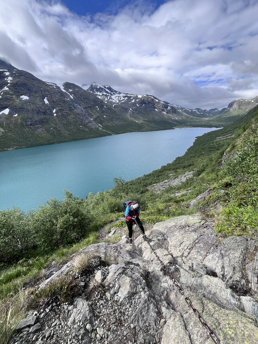 glgysteve's tweet photo. Last weekend we hiked across the Lærdal-Gjende fault - a crustal-scale fault traversing much of mid-Norway. The most recent fault surface along Gjende is  harder to find than at Lærdal… but I can always search more! #jotunheimen #gjende https://t.co/4K27SmLhpP