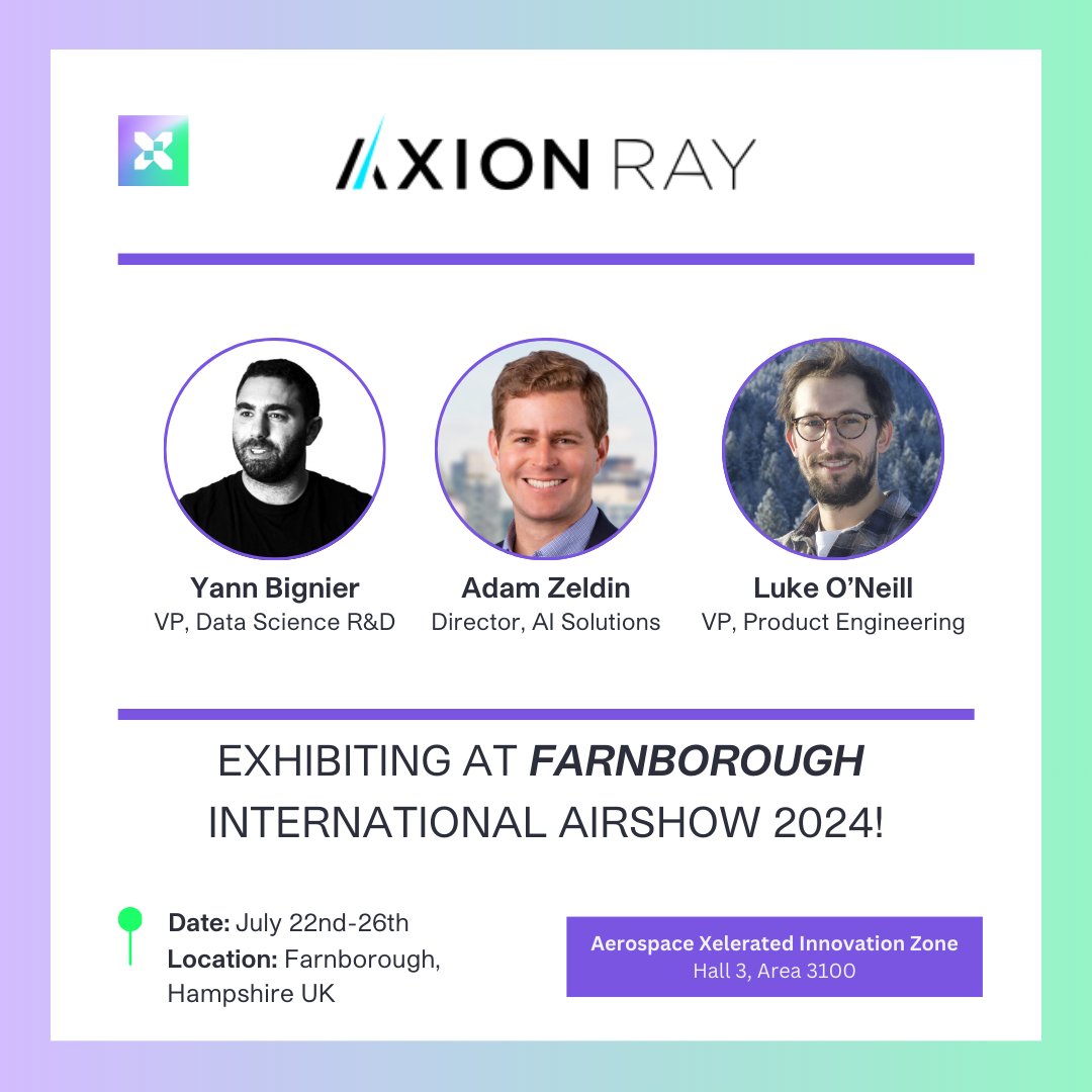 Make sure to stop by the AX Innovation Zone (Hall 3, Area 3100) to meet with <a href="/axion_ray/">Axion Ray</a>! Learn more on the official <a href="/FIAFarnborough/">Farnborough Airshow</a> website: farnboroughairshow.com/the-show/new-f… #AXatFIA