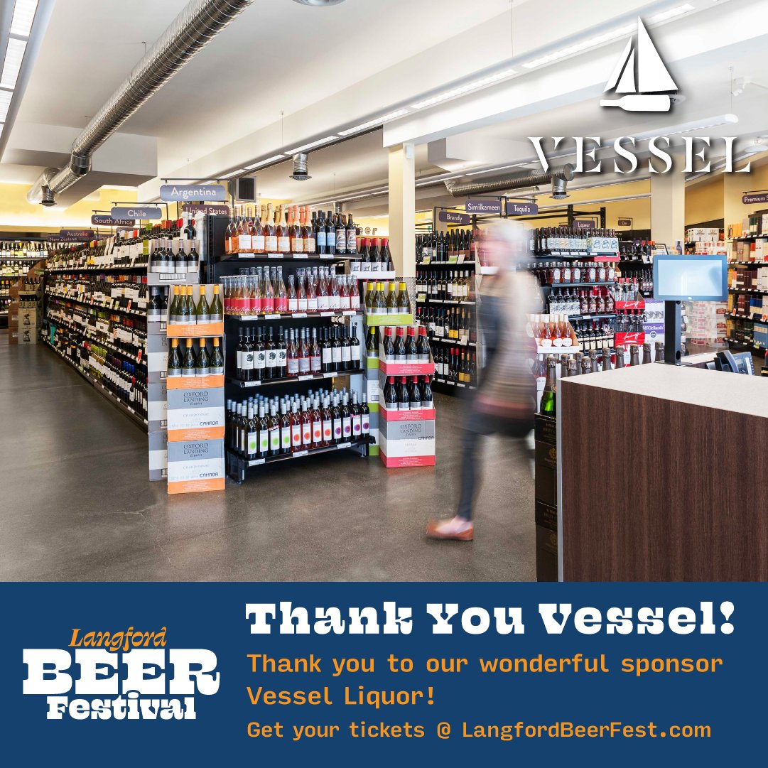 🍻Thank you so much to our amazing sponsor for Langford Beer Fest, @vesselliquor!⭐️We're launching a brand new collaborative feature with Vessel at the festival...🤫 Want to learn more? Come find out at #LangfordBeerFest!

👉️Get your tickets: victoriabeersociety.com/langford-beer-…