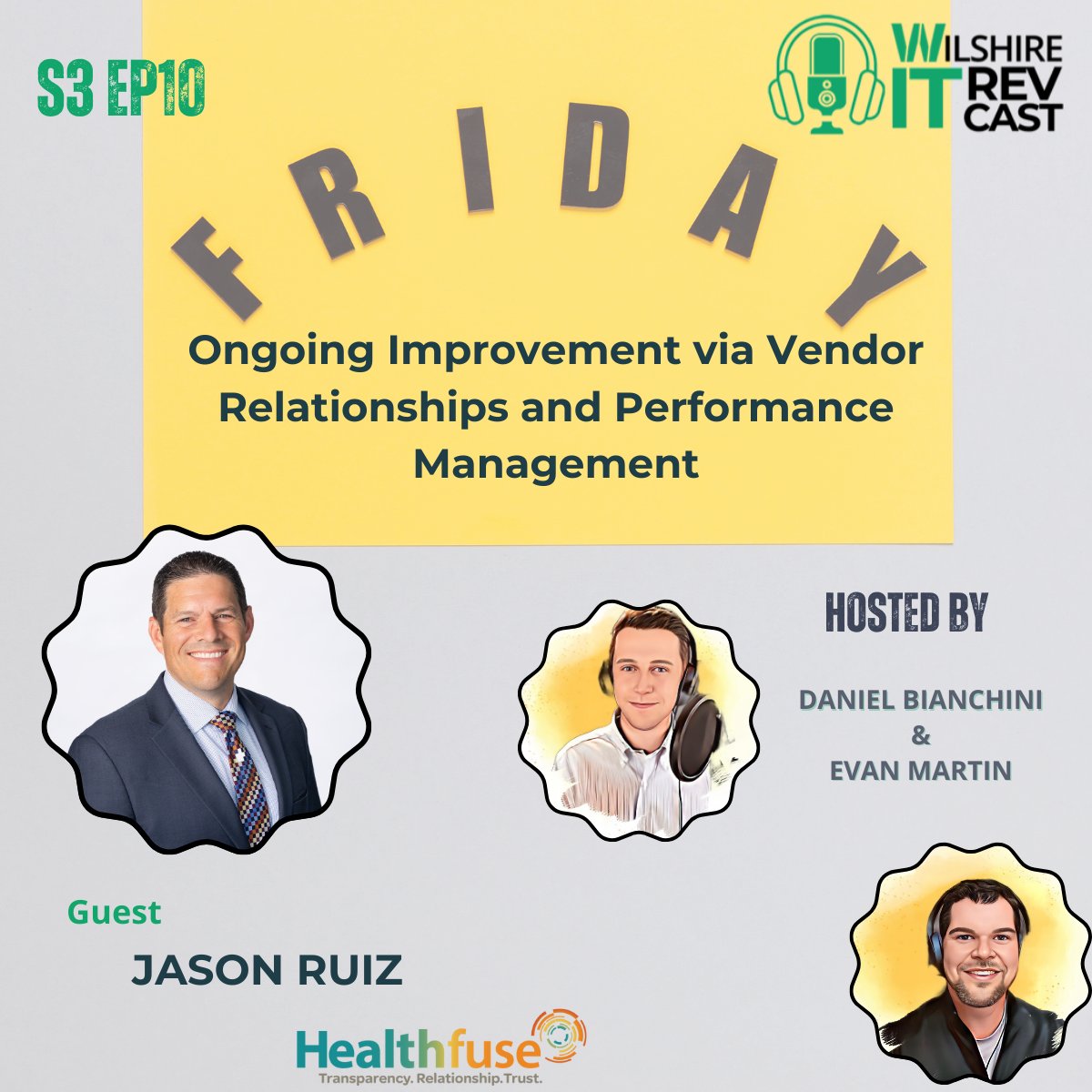 Ever felt like the week just zoomed by and Friday caught you off guard? You're not alone! <a href="/Evan_Wilshire/">Evan M</a> &amp; <a href="/Daniel_TWG/">Daniel Bianchini</a> know that feeling all too well. Meanwhile, Jason Ruiz from <a href="/Healthfuse/">Healthfuse</a> highlights the importance selecting partners or vendors. Listen at hubs.li/Q02DVgQ00