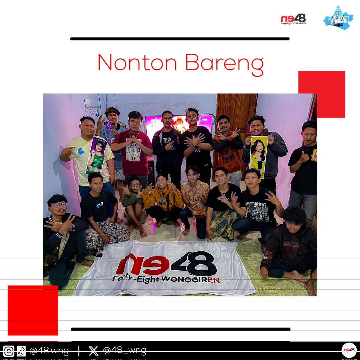 48_wng's tweet photo. Nonton bareng Setlist Legendaris Pajama Drive 05-07-24 yang dibawakan oleh generasi traine JKT48. Terimakasih untuk yang sudah datang di event nobar kali ini. Nantikan terus Event JKT48 nya.
#fyp #jkt48 #jkt48newera #fansbase #wonogiri #pajamadrive #nobar #wota #fjkt #ne48 https://t.co/kL0xPfWtKj