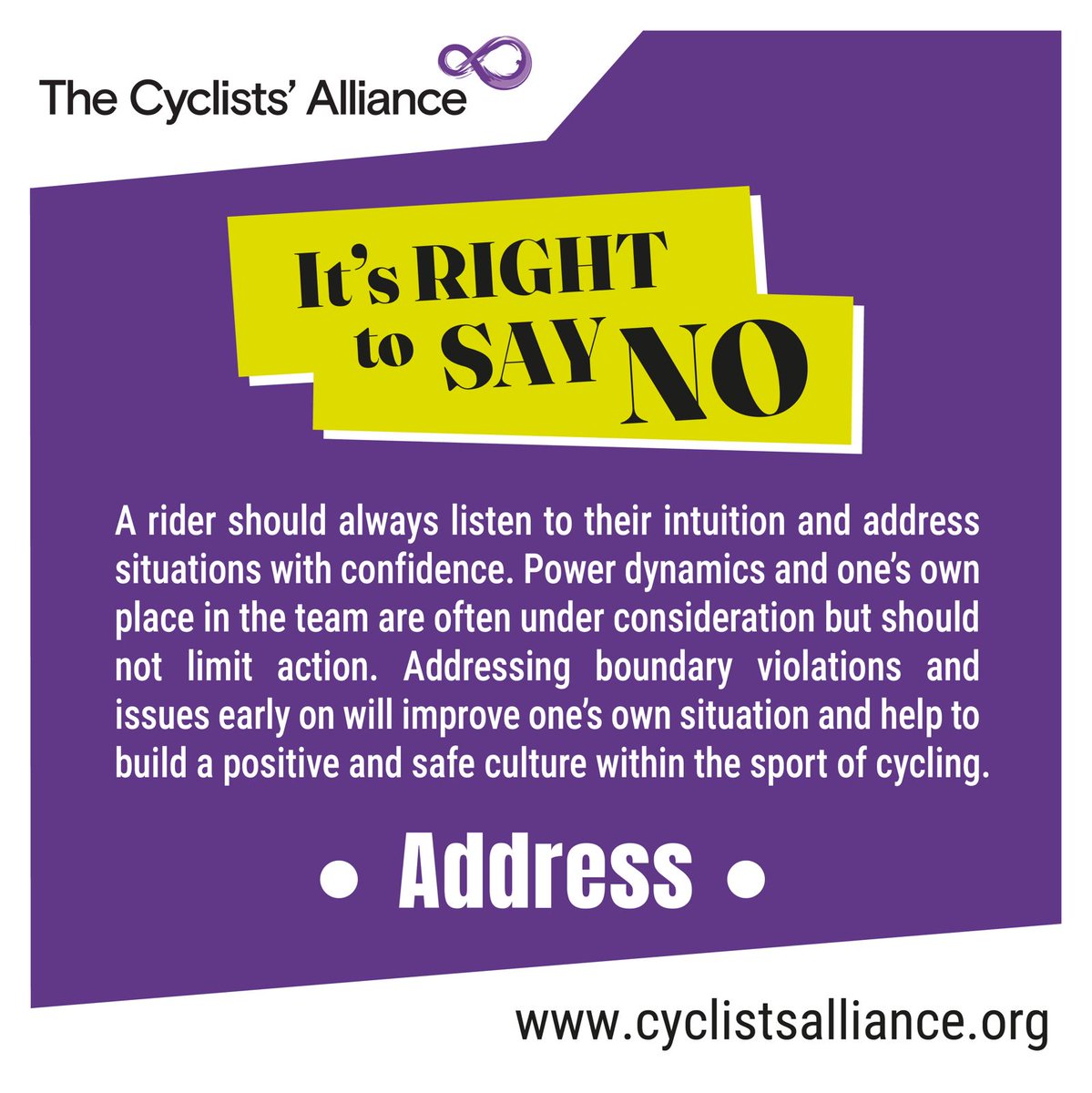 cyclistsalliance.org/tca-its-right-… #ItsRightToSayNo