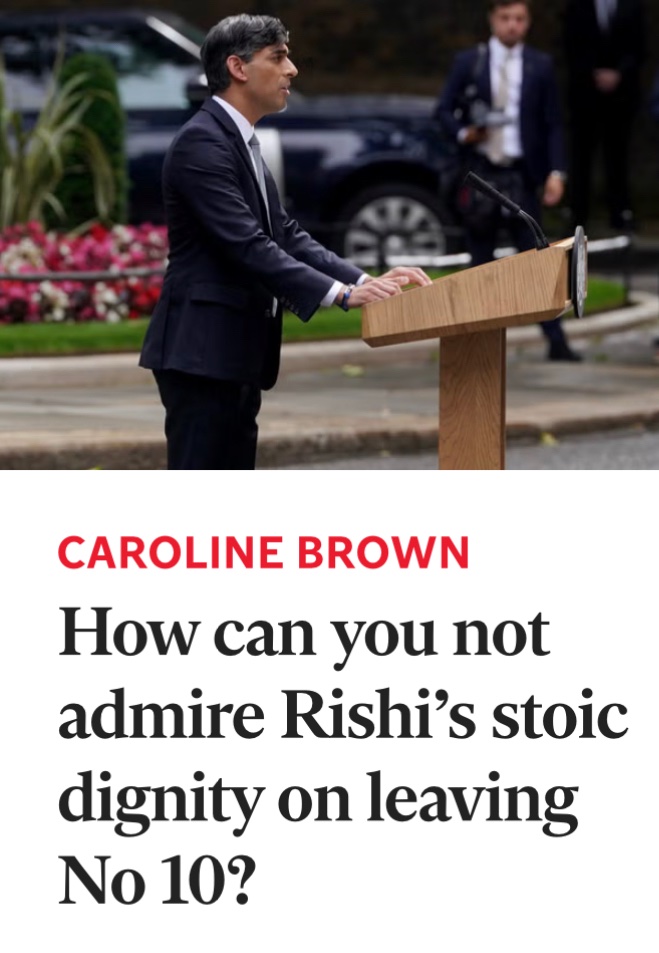 Seriously?

We’re expected to forget the pain and suffering; the scandals; the lies, and corruption; the scaremongering, the filthy campaign; the childishness; and the mewling, puking cabinet ministers?

All because Sunak was nice about Starmer and is campaign staff?

Fuck off!