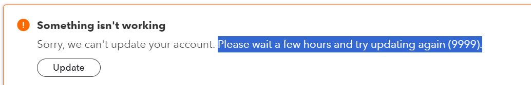 📷
SayAndSway
<a href="/QuickBooksUK/">Intuit QuickBooks UK</a> a SAS customer says "Bank Transactions. SOMETHING ISN'T WORKING Sorry, we can't update your account. Please wait a few HOURS and try updating again (9999) what is the point in having an instant bank feed that you have to wait hours for! This time RBS.