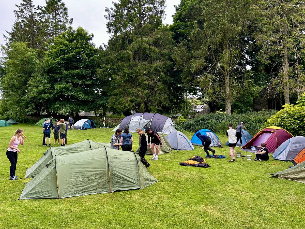 Lots going on on our new campsite ⛺️Tents galore. 
We have 2 groups to get back but the end is in sight! #DofE