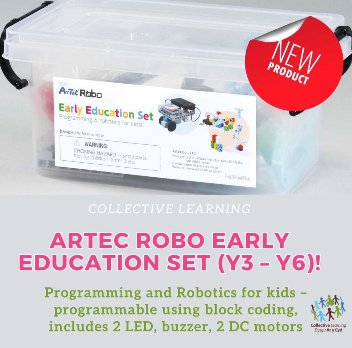 Brand new classroom resource available from Collective Learning!
Artec Robo Early Education Set. Suitable for Yr3 to Yr 6. Introduce robotics and block programming for your pupils. 
For price and further information - collectivelearning.co.uk/product/artecr…

#robotics #artecrobo #STEM #coding
