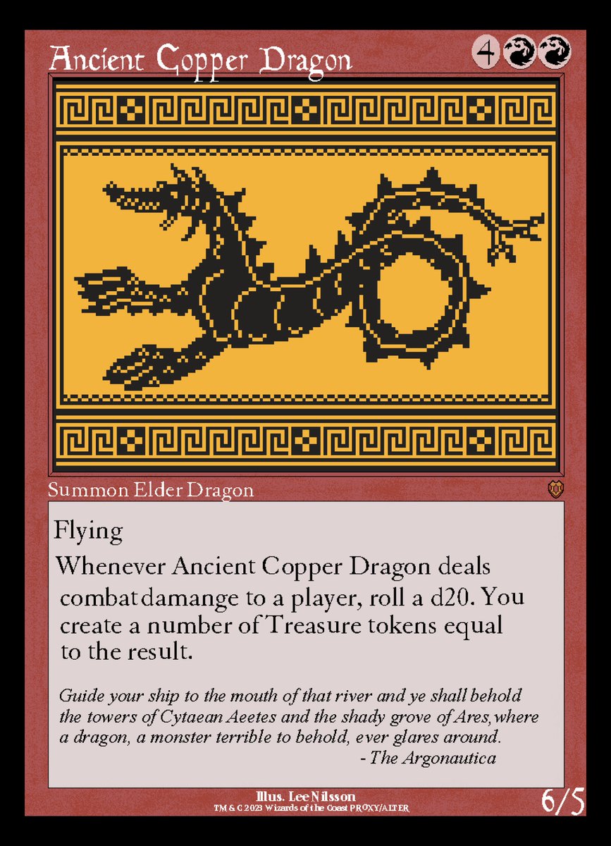preselectlee's tweet image. Ancient Copper Dragon #pixelart #MagicTheGathering