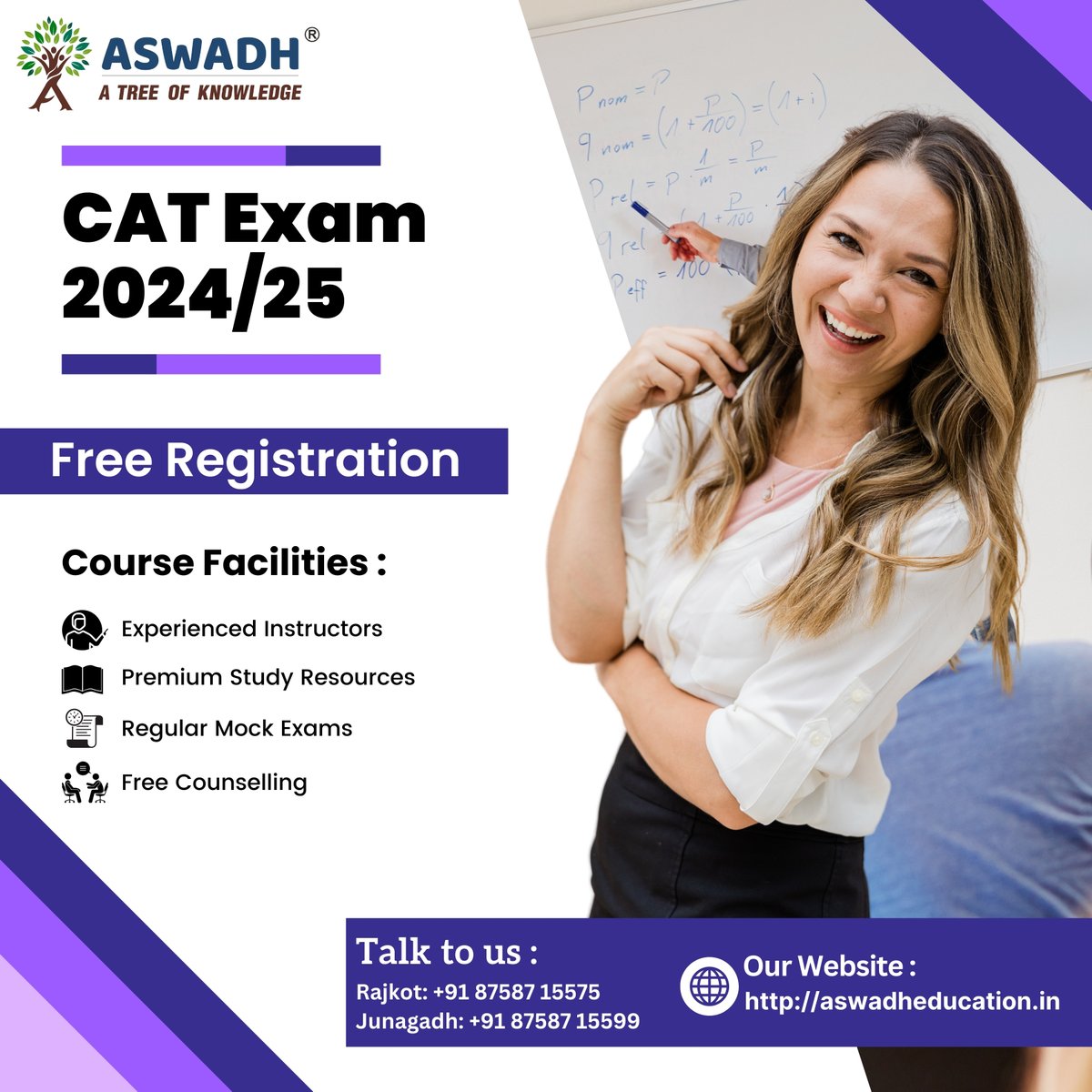 aswadheducation's tweet image. Admission open For 2024

MBA/MCA Entrance Exams : 
CAT | MAT | CMAT 
XAT | SNAP | ATMA

Rajkot: 87587 15575
Junagadh : 87587 15599

#catexam #matexam #cmatexam #xatexam #snapexam #entranceexams #rajkot #junagadh #examguide #bschooladmission #collegeadmission