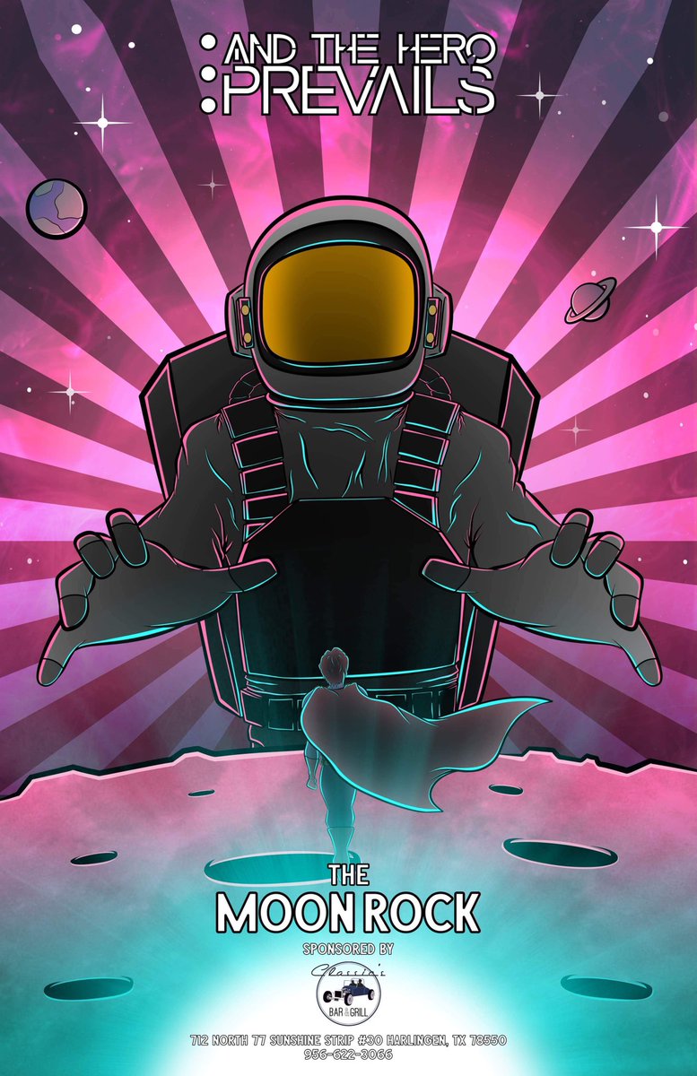 Tonight’s poster!!! Made by Erick Hernandez 🖼️ 

Tonight we’ll be at the Moon Rock in Harlingen TX - we go on at 11:15pm!