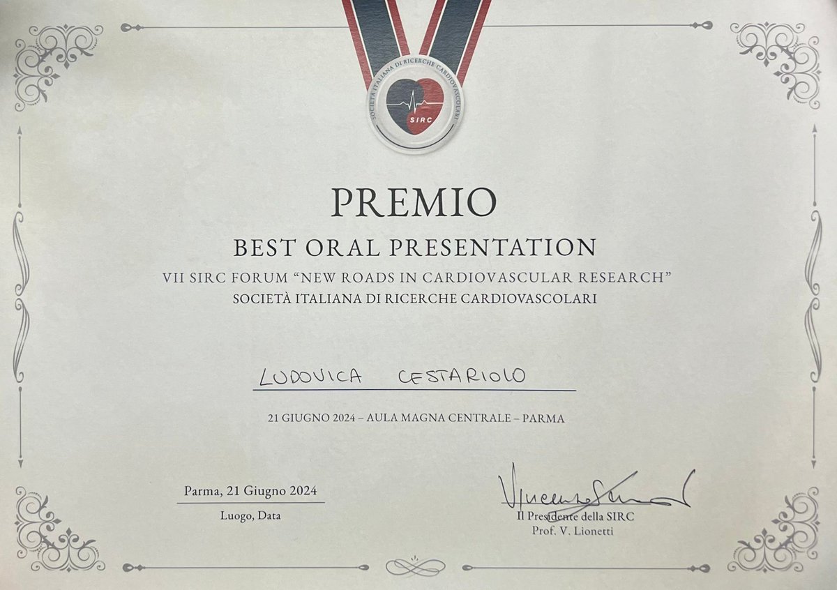 LaBS Polimi (@labs_polimi) on Twitter photo Congratulations to our postdoctoral researcher <a href="/LCestariolo/">Ludovica Cestariolo</a> for winning the Best Oral Presentation Award at the VII #SIRC Forum "New Roads in Cardiovascular Research" with her #electrophysiological #in #silico model of a 3 dpf #zebrafish embryo! Congratulations to our postdoctoral researcher <a href="/LCestariolo/">Ludovica Cestariolo</a> for winning the Best Oral Presentation Award at the VII #SIRC Forum "New Roads in Cardiovascular Research" with her #electrophysiological #in #silico model of a 3 dpf #zebrafish embryo!