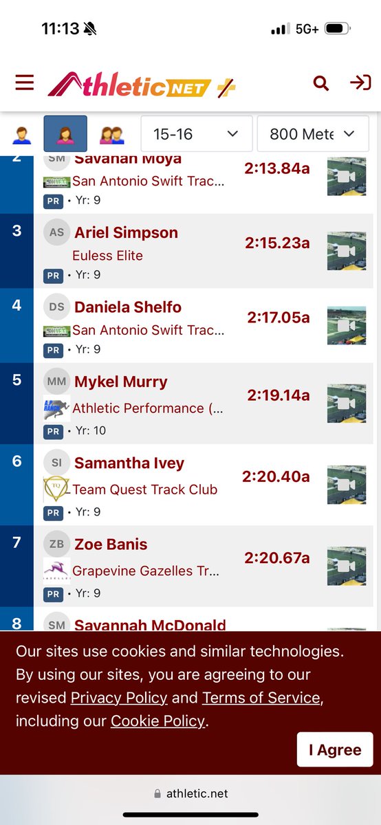 sbaney01's tweet photo. New PR alert at #USATFregionals. So proud of the work you’ve put in this summer. Shoutout to @TexanXCTF for summer workouts! Way to also represent @NHSTexans ! #USATF #ZoëGlowie https://t.co/6hUMSJlAlE