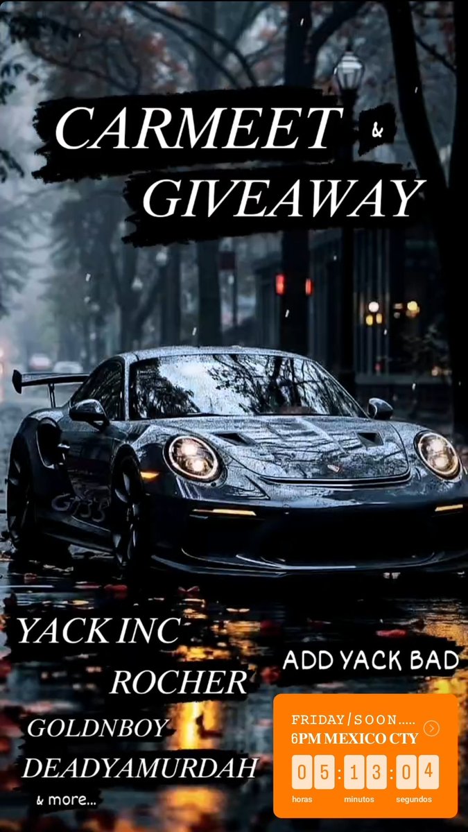 pontokaka's tweet photo. 🎁 Car Meet &amp; Giveaway Multi Creators 
🚘 Cars by @YackCt, @RocherSoliz &amp; Others
⏰ Today 8 PM EST
💵 LSCM 
⌨️ MSG ▶️ YACK BAD ◀️ for invite 

🎮 Xbox Series

#XboxShare #GTAOnline #XboxSeriesX https://t.co/TcGo4nEZGV