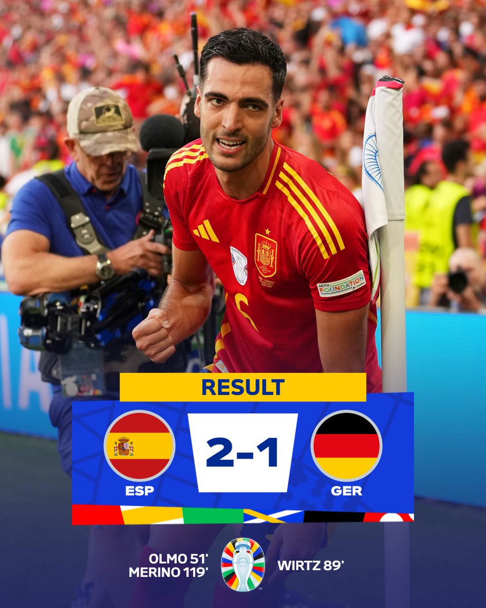 journalistshasi's tweet photo. メリノの終盤のヘディングシュートでスペインが準決勝進出！🇪🇸✅

#EURO2024 | #ESPGER https://t.co/r7d2UyUWQ0