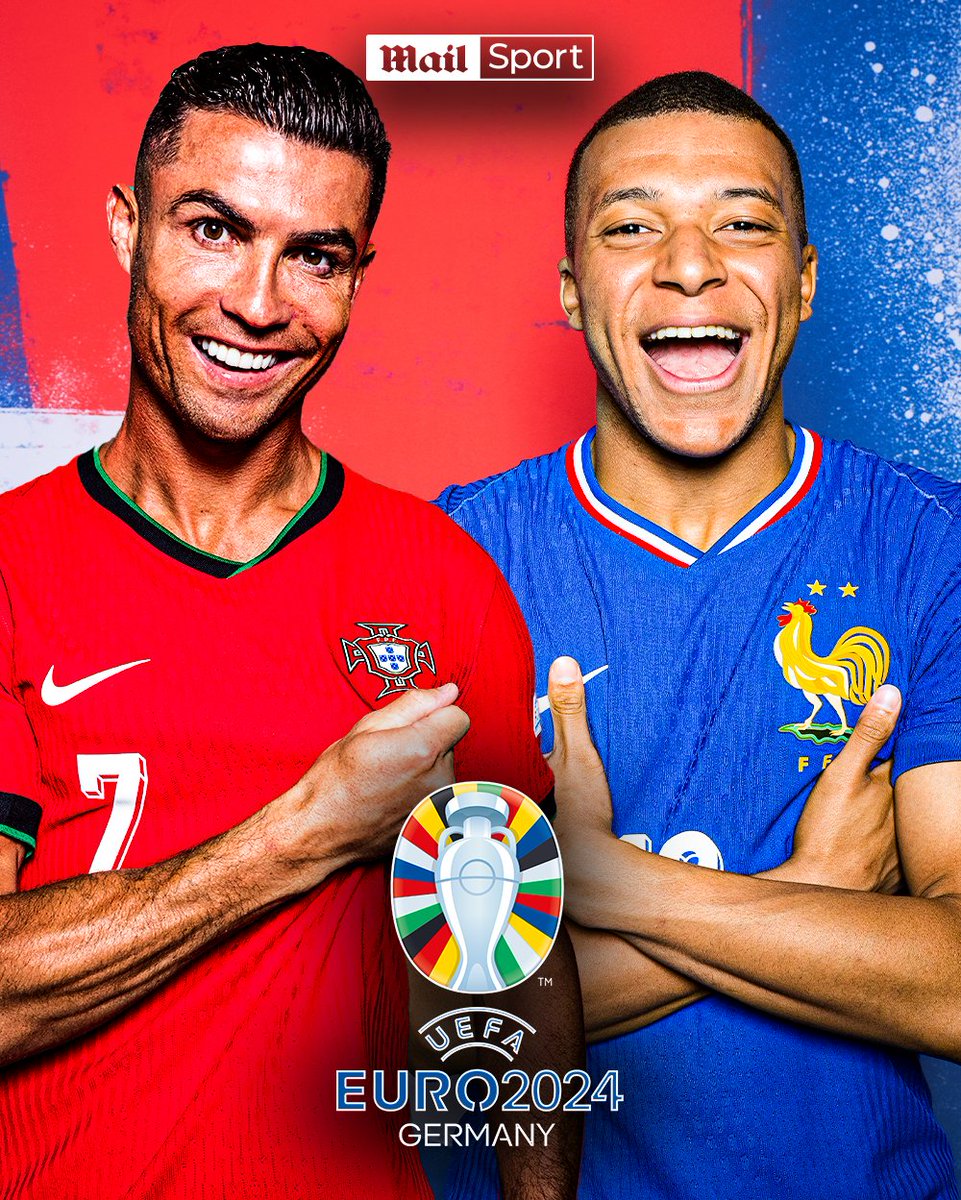 MailSport's tweet photo. 𝐄𝐔𝐑𝐎 𝟐𝟎𝟐𝟒 𝐐𝐅: 🇵🇹 PORTUGAL VS FRANCE 🇫🇷

Follow 𝐋𝐈𝐕𝐄 👉 https://t.co/8Qs6QBQqbd https://t.co/mHdVzjLXhl