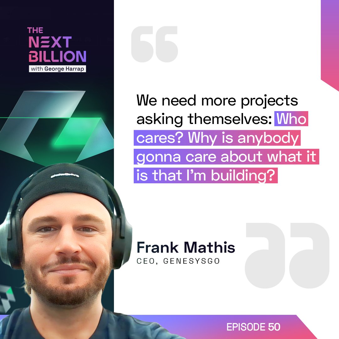 The Next Billion Podcast | NEW EPISODE Out Now! (@the_nextbillion) on Twitter photo Want your #Web3 project to stand out?
<a href="/George_harrap/">Gโ๏ธStep Finance</a> & <a href="/Frank_theTrader/">Frank ๐บ๐ฆ๐ณ๏ธโ๐โง๏ธ</a> talk about creating meaningful, valuable projects that truly excite.
They highlight why asking "Who cares?" can be a game-changer for real value in crypto.
Watch now โก๏ธ youtu.be/A8aqsHtCdVM Want your #Web3 project to stand out?
<a href="/George_harrap/">Gโ๏ธStep Finance</a> & <a href="/Frank_theTrader/">Frank ๐บ๐ฆ๐ณ๏ธโ๐โง๏ธ</a> talk about creating meaningful, valuable projects that truly excite.
They highlight why asking "Who cares?" can be a game-changer for real value in crypto.
Watch now โก๏ธ youtu.be/A8aqsHtCdVM