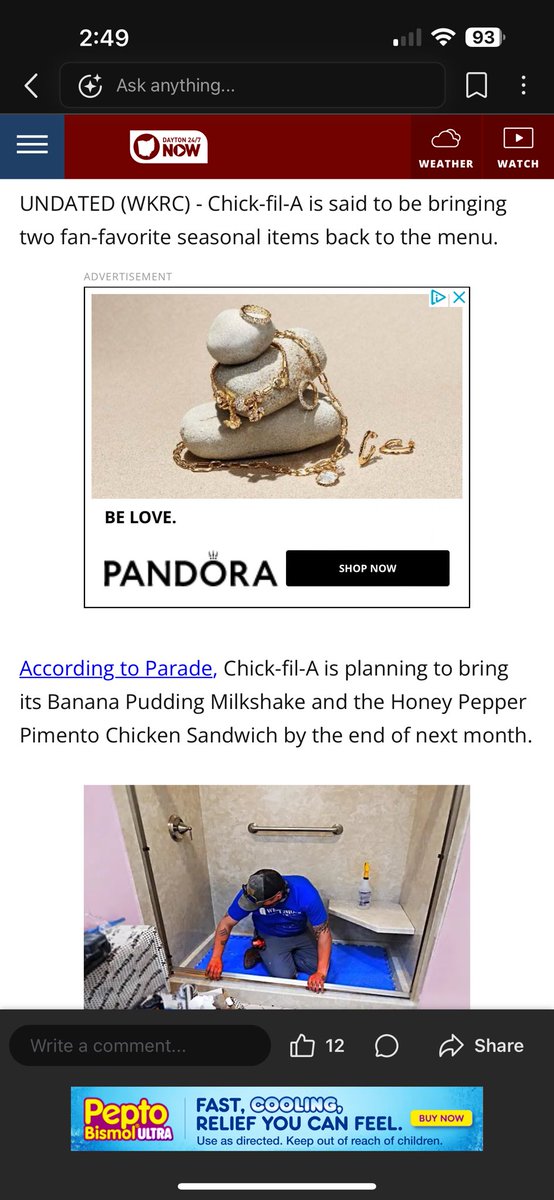 NWGAStormDawgwx's tweet photo. Banana pudding milkshake and honey pepper pimento cheese sandwich coming back Aug 26 per reports!  Yay! @ChickfilA #chickfila https://t.co/rSFcc5x2GW
