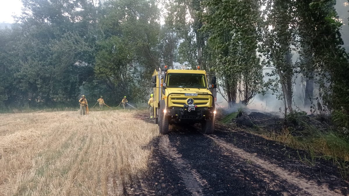 Plan_INFOCAM's tweet photo. ➡️ #IFTomellosa en #Guadalajara CONTROLADO. Continúan las labores de extinción de #INFOCAM de @gobjccm con:
🚚 5 medios terrestres
🧑🏼24 efectivos #BBFF #AAMM
#ContralosIncendiosIMPLÍCATE
ℹ️ https://t.co/pRadMBeklF https://t.co/ogc1izSjgT