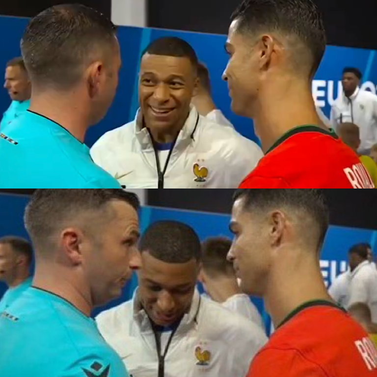 Cristiano Ronaldo y Kylian Mbappé. El aprendiz y el ídolo. El nuevo galáctico del Real Madrid junto al mejor galáctico de todos los tiempos. Qué momento. EL ALUMNO, EL MAESTRO.