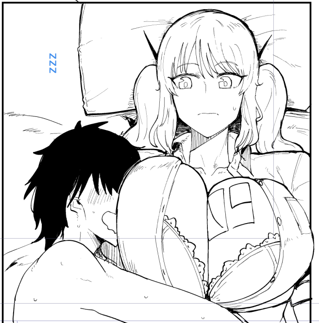 俺自身が安眠を求めているからなのか、抱き枕シーン描きがち 