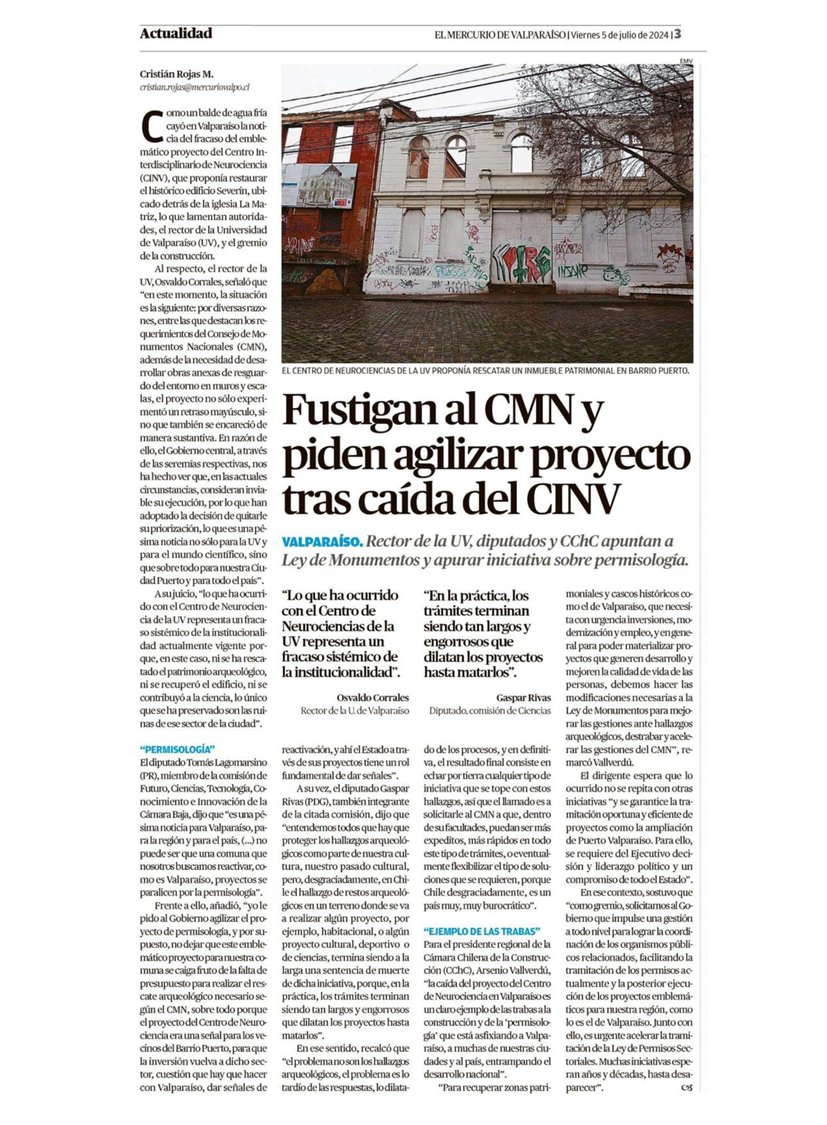 CINValparaiso's tweet photo. 🔴Por segundo día consecutivo @mercuriovalpo   dedica la portada con reportaje y la Editorial al tema del edificio en el barrio Puerto en Valparaíso.

📰Léelo en @mercuriovalpo. https://t.co/jsEXzKewgt