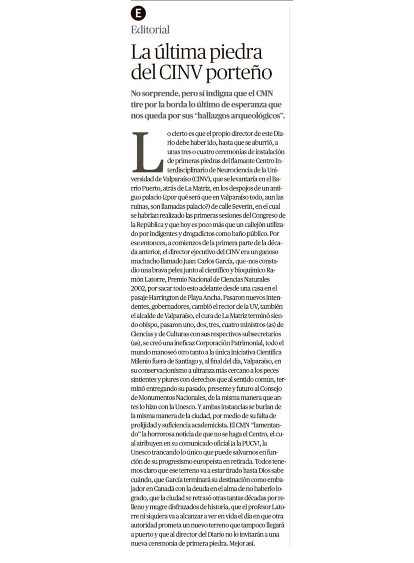 🔴Por segundo día consecutivo <a href="/mercuriovalpo/">El Mercurio de Valparaíso</a>   dedica la portada con reportaje y la Editorial al tema del edificio en el barrio Puerto en Valparaíso.

📰Léelo en <a href="/mercuriovalpo/">El Mercurio de Valparaíso</a>.