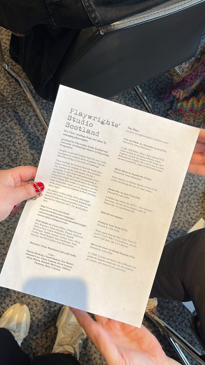 Sophie Jacome (@sophthegreat) on Twitter photo Best night of the year ✨ love love love all the great new writing happening at pre view this eve <a href="/Pwrightsstudio/">Playwrights' Studio, Scotland</a> <a href="/EdinburghUni/">The University of Edinburgh</a> <a href="/nmccplaywright/">nicola mccartney</a> Best night of the year ✨ love love love all the great new writing happening at pre view this eve <a href="/Pwrightsstudio/">Playwrights' Studio, Scotland</a> <a href="/EdinburghUni/">The University of Edinburgh</a> <a href="/nmccplaywright/">nicola mccartney</a>