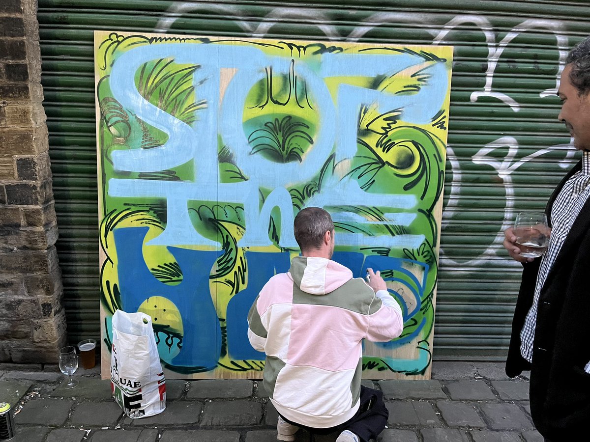 Boom! Fantastic #graffart from last night’s gig at <a href="/NQuarterHudd/">Northern Quarter Huddersfield</a> for the Love Music Hate Racism #stopthehate tour

big ups artist Ollie Lancaster. 

It was a busy night spilling out into the street. More pics soon. Thanks to all the acts and everyone for coming down.