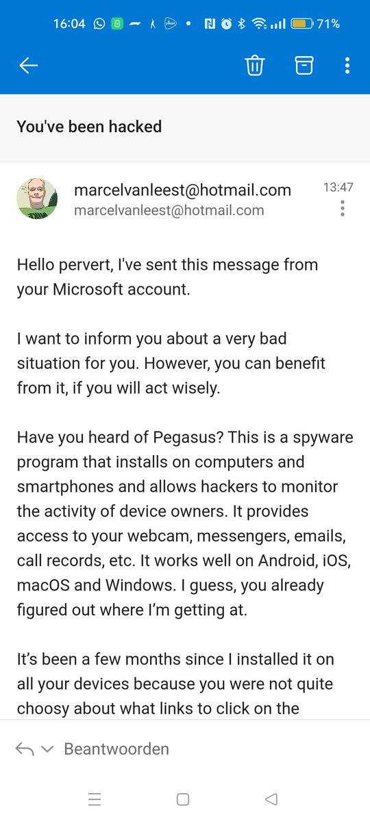 ThomasRutger's tweet photo. Ik ben gehackt en word gechanteerd! Mocht je onverhoopt een video ontvangen open deze dan a.u.b. niet, want anders zul je zelf zeer waarschijnlijk ook een virus krijgen op een van jouw devices en dat wil je natuurlijk niet! Mogelijk dat ze ook met AI proberen mij zwart te maken. https://t.co/kYsBuBw5VT