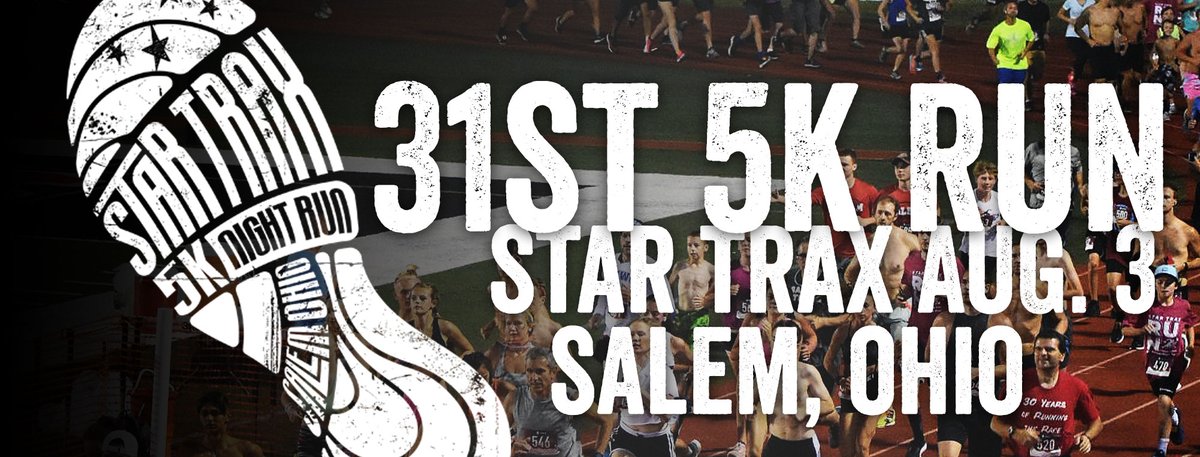visitsalemohio's tweet photo. On Saturday, August 3rd Salem will celebrate its 31ST YEAR of the #StarTrax #5K #NightRun!!
More info - https://t.co/blUvSAIr4k
Don't miss a thing when you #VisitSalemOhio! Find events, restaurants, shopping and more - https://t.co/cC4xSEpbYF
#littlebigcity #exploresalemohio https://t.co/ShQyfyP5bo