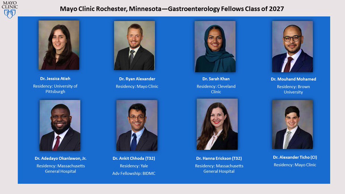 Doug Simonetto, MD (@dougsimonetto) on Twitter photo Our new <a href="/MayoClinicGIHep/">Mayo Clinic Gastroenterology & Hepatology</a> GI and advanced fellows are here and ready to get started after a busy and fun orientation week!
Welcome to the Mayo GI family!! <a href="/DarrellPardi/">Darrell Pardi</a> <a href="/IrisWangMD/">Xiao Jing (Iris) Wang, M.D.</a> <a href="/hmalhi/">Harmeet Malhi</a> <a href="/AmyOxentenkoMD/">Amy Oxentenko MD</a> <a href="/LauraRaffalsMD/">Laura Raffals, MD</a> <a href="/Dr_Vijay_Shah/">Vijay Shah</a> <a href="/EdwardLoftus2/">Edward Loftus</a> <a href="/KirkWangensteen/">Kirk Wangensteen, MD/PhD</a> <a href="/mgrover_gi/">Madhusudan (Madhu) Grover M.D., AGAF</a> Our new <a href="/MayoClinicGIHep/">Mayo Clinic Gastroenterology & Hepatology</a> GI and advanced fellows are here and ready to get started after a busy and fun orientation week!
Welcome to the Mayo GI family!! <a href="/DarrellPardi/">Darrell Pardi</a> <a href="/IrisWangMD/">Xiao Jing (Iris) Wang, M.D.</a> <a href="/hmalhi/">Harmeet Malhi</a> <a href="/AmyOxentenkoMD/">Amy Oxentenko MD</a> <a href="/LauraRaffalsMD/">Laura Raffals, MD</a> <a href="/Dr_Vijay_Shah/">Vijay Shah</a> <a href="/EdwardLoftus2/">Edward Loftus</a> <a href="/KirkWangensteen/">Kirk Wangensteen, MD/PhD</a> <a href="/mgrover_gi/">Madhusudan (Madhu) Grover M.D., AGAF</a>