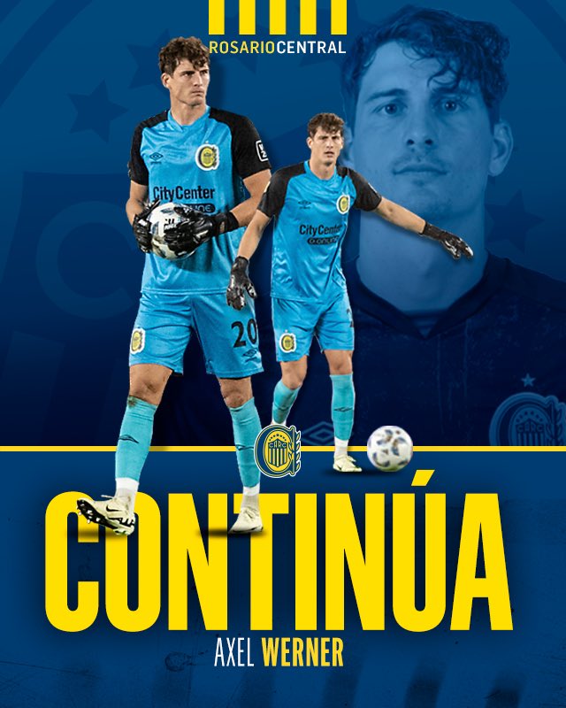 ¡Axel Werner continúa en Central! 🧤🏆🇺🇦

🤝🏻 El Club acordó la renovación de su contrato