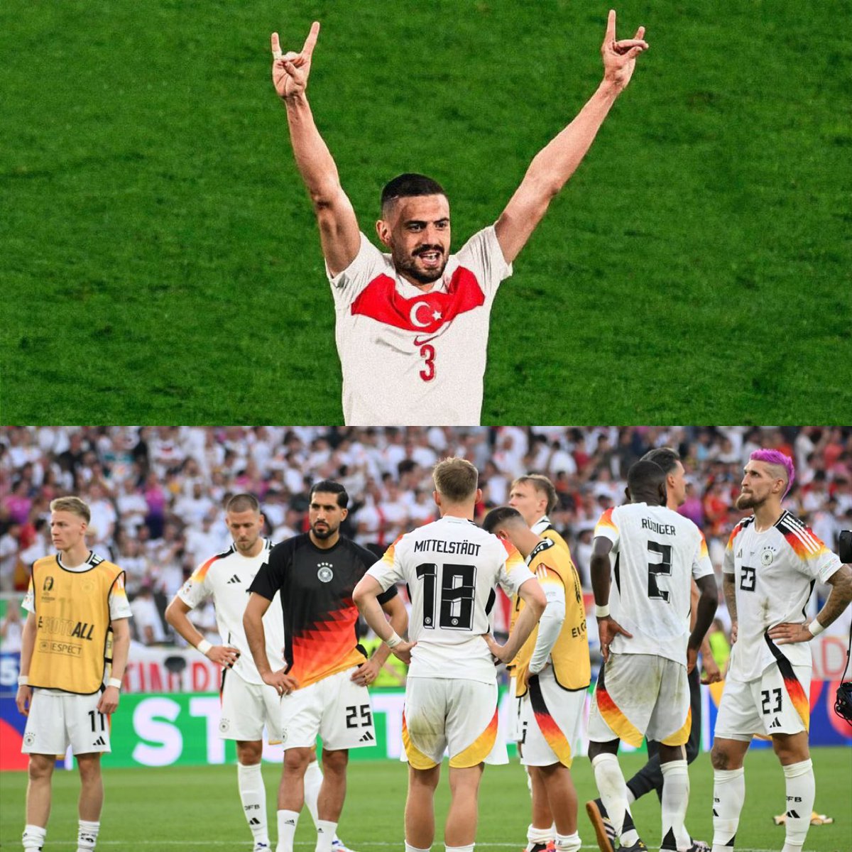 Merih Demiral sırf bozkurt yaptığı için kanallarda algı operasyonu yaparak kötü göstermeye çalışan SOL-PKK zihniyetlerle hesaplaşacağız.

#SpainVSGermany