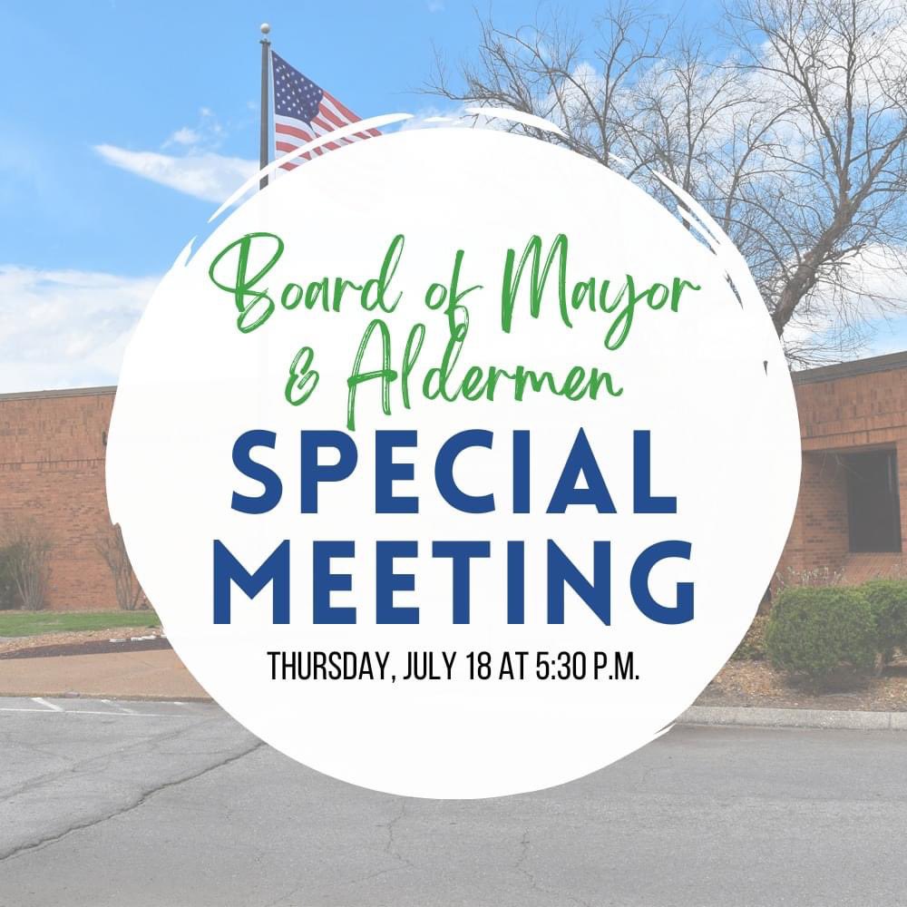 A special meeting will be held on Thursday, July 18 @ 5:30 p.m. at the La Vergne City Hall boardroom. This meeting will be to consider the business items that were on the agenda for the meeting that was cancelled. 

Item #12 regarding Box 55 has been moved to the Aug workshop.