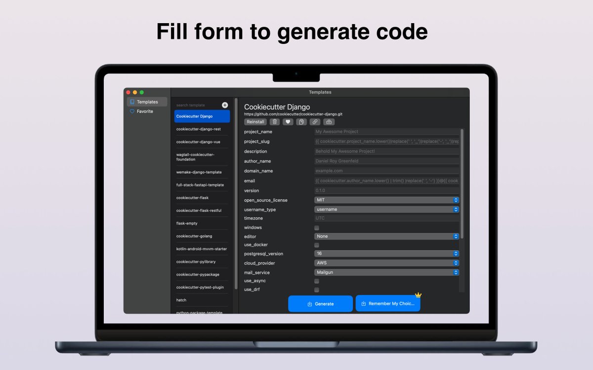 🚀 Exciting news! My new tool app, CookieCutterWizard, is now available on the Mac App Store! 🎉 Perfect for streamlining your project setups. Check it out and let me know what you think! 👇

🌟 Download here: reurl.cc/bVOMer