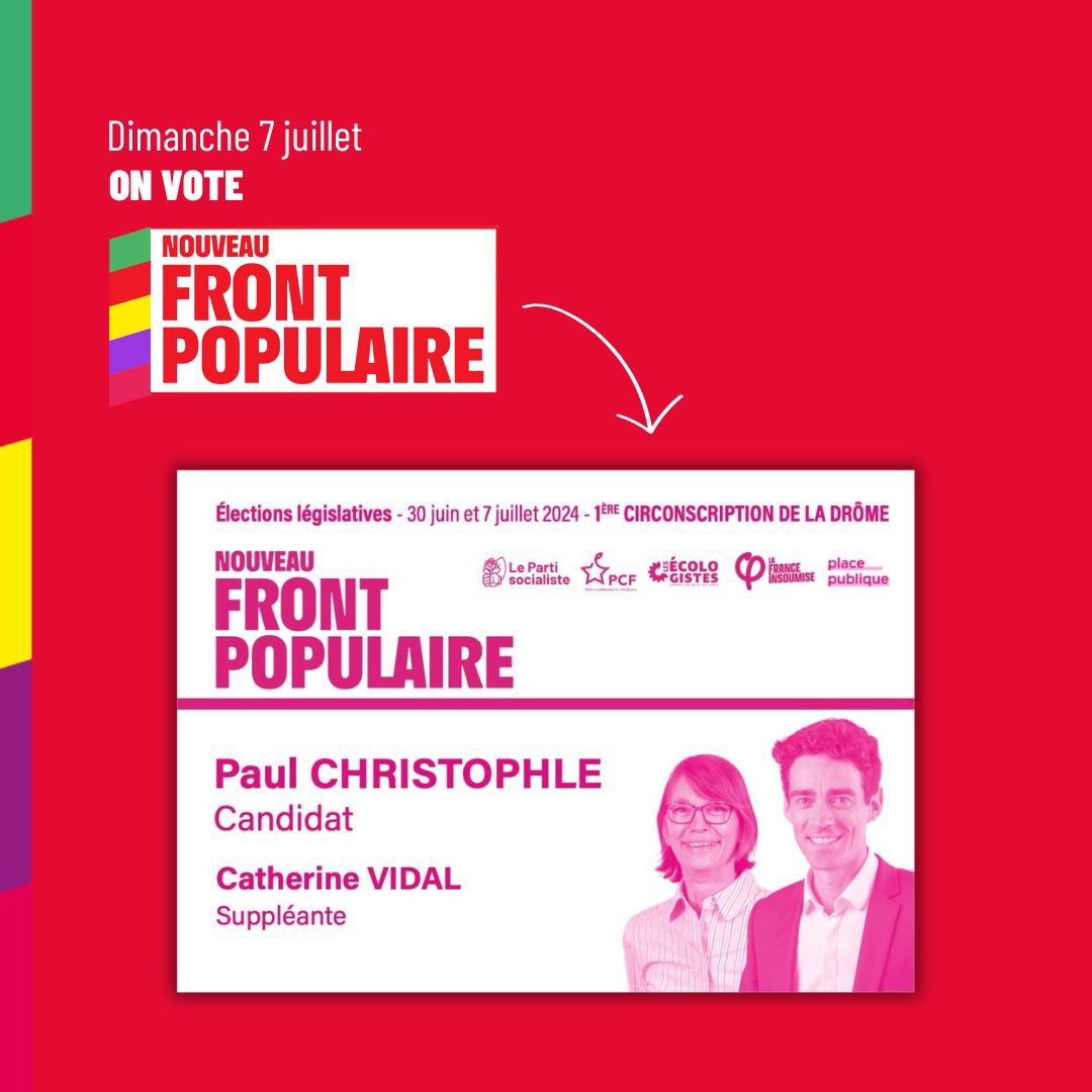 paulchristophle's tweet photo. 🔴 Dimanche, le seul bulletin pour faire front, c’est celui de Paul Christophle ! 🗳️

#NouveauFrontPopulaire https://t.co/DOfzNtoQl2