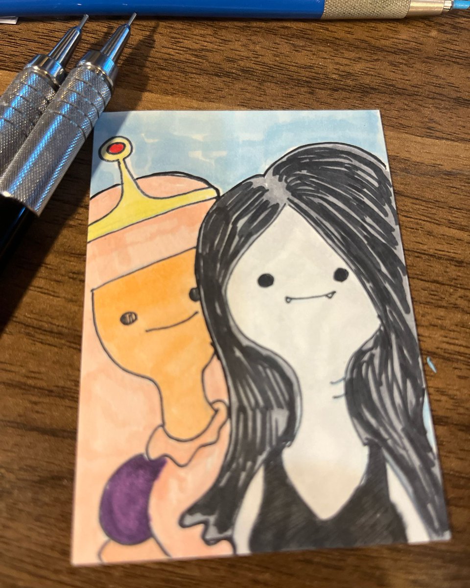 EvilKittehStud1's tweet photo. I’m starting a new project. Art cards. Some in progress. #adventuretime #princessbubblegum #marceline https://t.co/SGkzIhlfOM