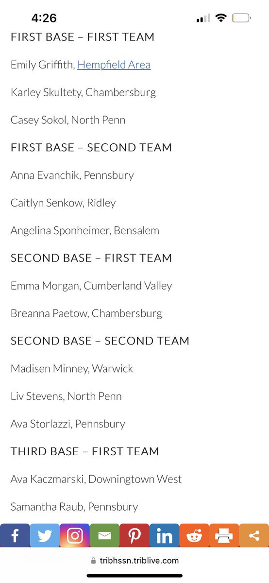 Feeling beyond blessed to be named 6A All-State 2nd team at 1st base! So grateful for everyone who helped me get to this point! <a href="/JeffersonSB24/">Thomas Jefferson University Softball</a> <a href="/Ridley_Softball/">Ridley Softball</a>