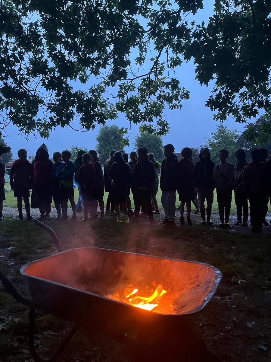 Year 5 camp out with  break in the rain. Happy campers <a href="/CLOtC/">Council for Learning Outside the Classroom</a>