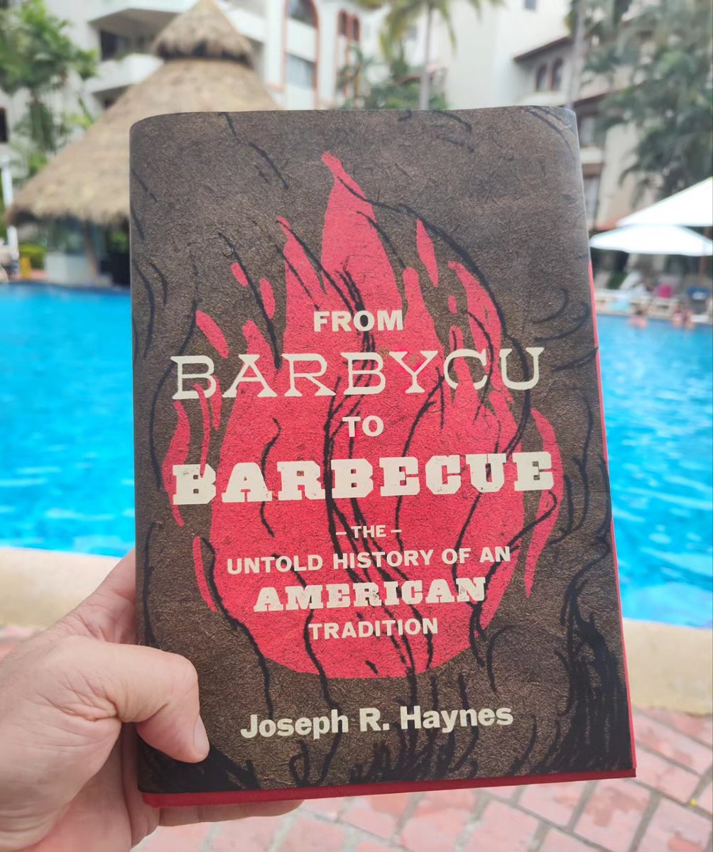 Happy FriYay Friday #27 - #2024.  Our annual beach vacay where I am the dork with a highlighter and pen reading BBQ books by the pool.  I highly recommend this book by <a href="/OCBarbecue/">Joe Haynes</a>, which BLOWS up the Caribbean Origin Theory (COT) of BBQ as recommended by <a href="/bbqsnob/">Daniel Vaughn</a> Great read.