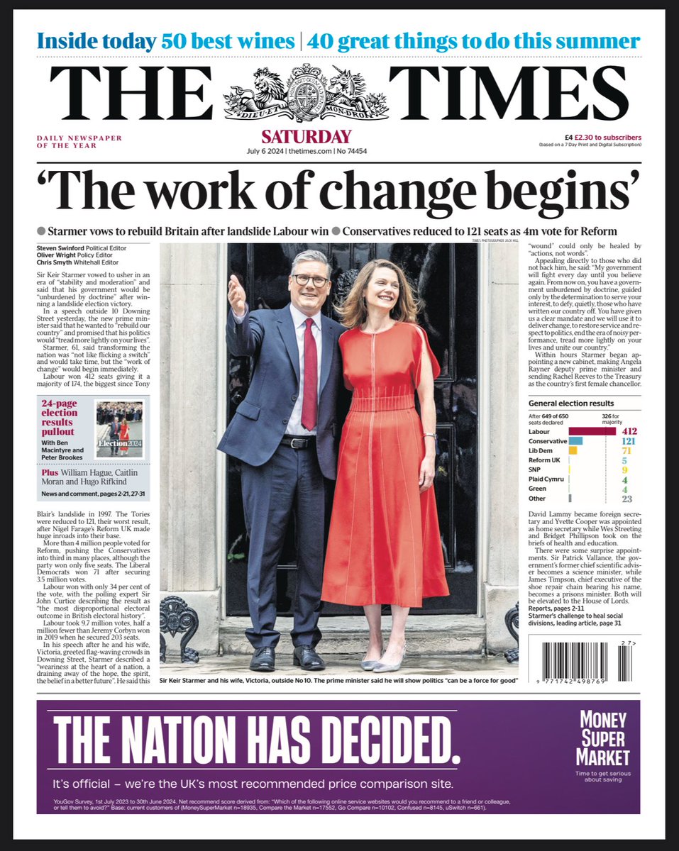 Tom Payne (@tomeppayne) on Twitter photo ‘The work of change begins’. <a href="/thetimes/">The Times and The Sunday Times</a> splash tomorrow on an historic day for Britain, at the end of my first general election as news editor. Tonight marked the culmination of six weeks of hard graft and top journalism from our star reporters and editors. ‘The work of change begins’. <a href="/thetimes/">The Times and The Sunday Times</a> splash tomorrow on an historic day for Britain, at the end of my first general election as news editor. Tonight marked the culmination of six weeks of hard graft and top journalism from our star reporters and editors.