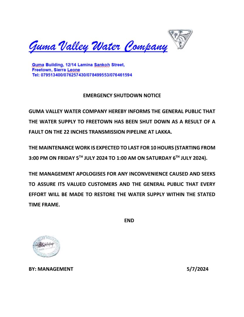 GumaWater's tweet photo. PUBLIC NOTICE: GUMA IS SHUTTING DOWN SUPPLY TO THE PUBLIC. READ BELOW FOR MORE INFO... https://t.co/37a8XiEfg8
