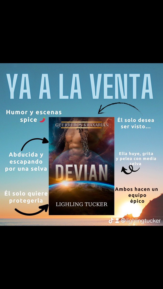 Los Kraxarian llegan pisando fuerte. 
Nuevo planeta. 
Una historia de amor de otro mundo. 
Con un toque de humor entre sus páginas.
¿Quieres conocer a Devian? 

A la venta en Amazon 

#premioamazon2024 #bookstagram #bookreels #romanceenespañol #bookstagramespaña #kindleunlimited