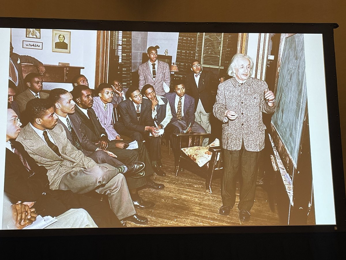 dbarman's tweet photo. Journalist Benyamin Cohen @benyamincohen presenting on #Einstein at @Mensa2024AG @kansascity  @AmericanMensa #MensaAG  https://t.co/lFYHCOUMwX  @jdforward - Einstein archives asked him to manage official social media accts like @AlbertEinstein - Einstein still hugely popular https://t.co/MMNXcxViTK