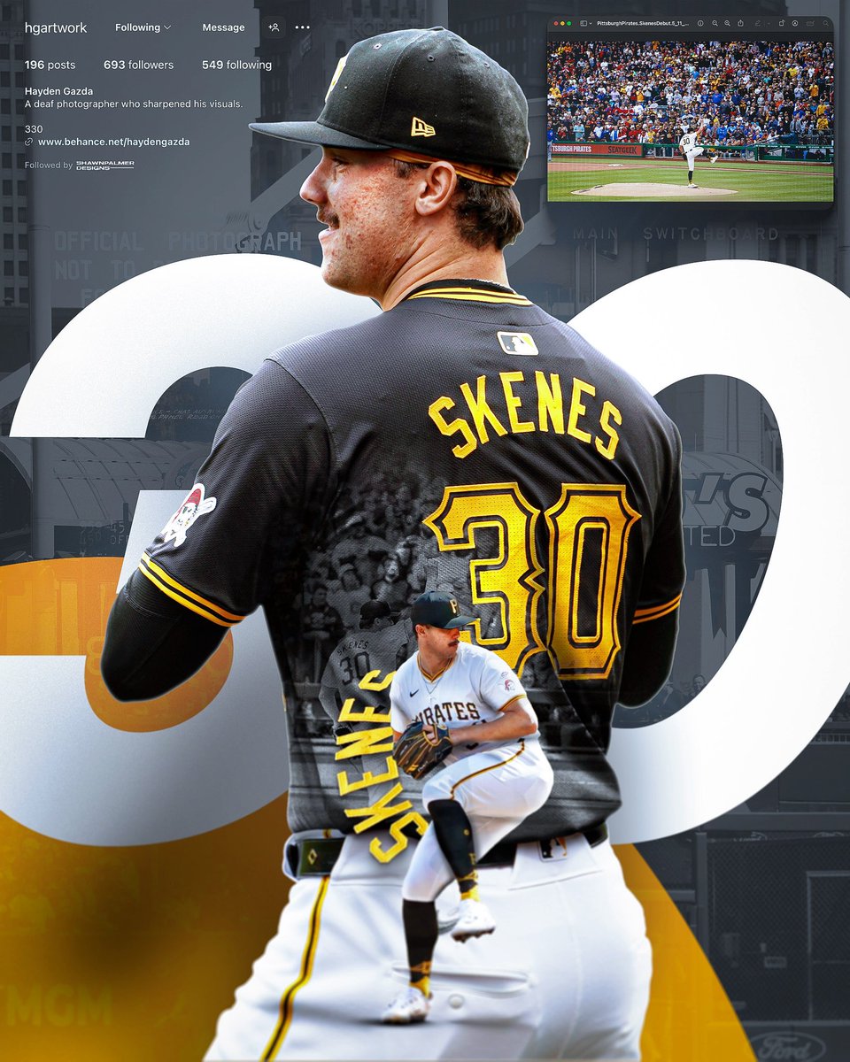 PalmerDesigns_'s tweet photo. It is Skenes day! Paul Skenes is taking on the New York Mets at 6:40pm tonight 🏴☠️
All photos for this graphic were taken by the talented @HGartwork 📸 #SDAF https://t.co/jIsfu6Y3Z8