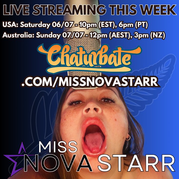 🌟 Get Ready for an Unforgettable Live Stream! 🌟  Join me, this weekend for an exclusive live session<a href="/tag/livestream"class="tags"><span>#livestream</span></a><a href="/tag/chaturbate"class="tags"><span>#chaturbate</span></a><a href="/tag/missnovastarr"class="tags"><span>#missnovastarr</span></a>