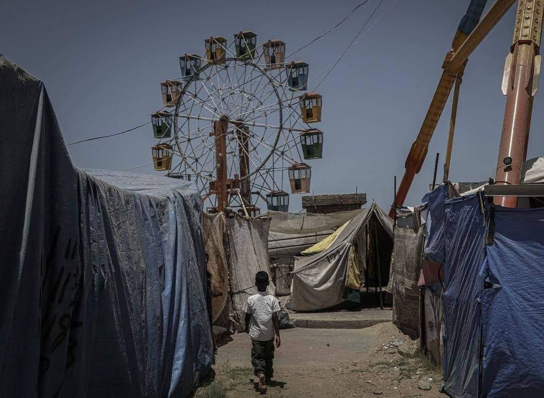 A theme park in Gaza has become a place of displacement 💔
