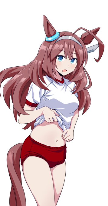 ブルボンさん ブルマでへそチラ 