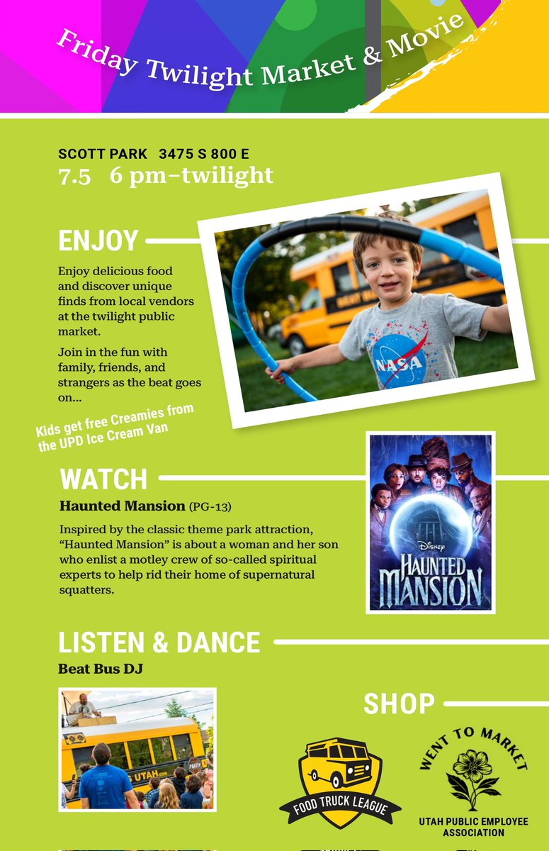 VentureOutUtah's tweet photo. Tonight at Scott Park! The fun starts at 6:00pm https://t.co/JZ0GSG29mQ