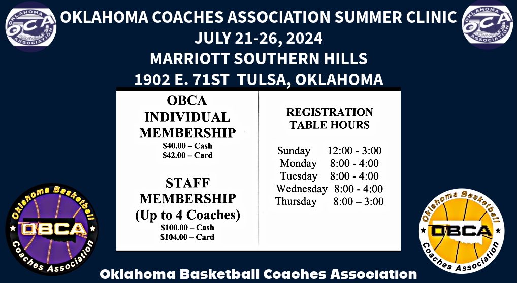 ‼️Coaches‼️ Don't forget to come by our OBCA table and register. #OCASummerClinic 
#OBCAMembership